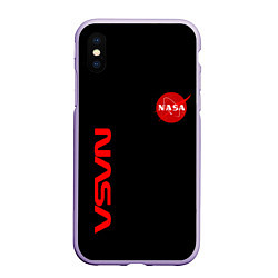 Чехол iPhone XS Max матовый NASA космос, цвет: 3D-светло-сиреневый