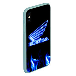 Чехол iPhone XS Max матовый Honda neon, цвет: 3D-мятный — фото 2