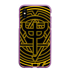 Чехол iPhone XS Max матовый Invincible Shield icon - Judas Priest, цвет: 3D-фиолетовый