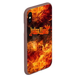 Чехол iPhone XS Max матовый Fire - Judas Priest, цвет: 3D-коричневый — фото 2