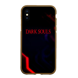 Чехол iPhone XS Max матовый Darksouls geometry cybergame, цвет: 3D-коричневый