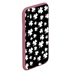 Чехол iPhone XS Max матовый Black clover pattern anime, цвет: 3D-малиновый — фото 2