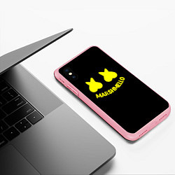 Чехол iPhone XS Max матовый Christopher Comstock yellow logo, цвет: 3D-баблгам — фото 2