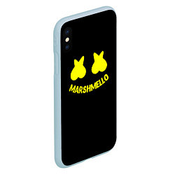 Чехол iPhone XS Max матовый Christopher Comstock yellow logo, цвет: 3D-голубой — фото 2