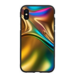 Чехол iPhone XS Max матовый Атласные изгибы, цвет: 3D-черный