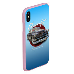 Чехол iPhone XS Max матовый Американский классический автомобиль Chevrolet Bel, цвет: 3D-розовый — фото 2