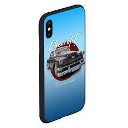 Чехол iPhone XS Max матовый Американский классический автомобиль Chevrolet Bel, цвет: 3D-черный — фото 2