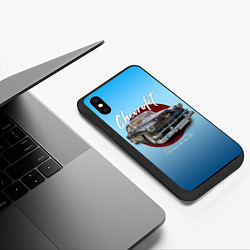 Чехол iPhone XS Max матовый Американский классический автомобиль Chevrolet Bel, цвет: 3D-черный — фото 2