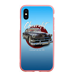 Чехол iPhone XS Max матовый Американский классический автомобиль Chevrolet Bel, цвет: 3D-баблгам