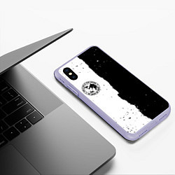 Чехол iPhone XS Max матовый Ведьмак лого черно белые, цвет: 3D-светло-сиреневый — фото 2