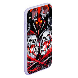 Чехол iPhone XS Max матовый Красные адские черепа, цвет: 3D-светло-сиреневый — фото 2