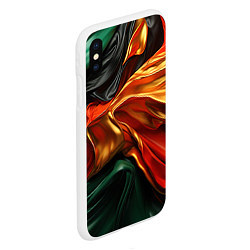 Чехол iPhone XS Max матовый Оранжевая и зеленый абстракция, цвет: 3D-белый — фото 2
