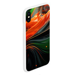 Чехол iPhone XS Max матовый Оранжевая и зеленый абстракция, цвет: 3D-белый — фото 2