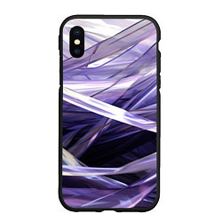 Чехол iPhone XS Max матовый Фиолетовые прозрачные полосы, цвет: 3D-черный