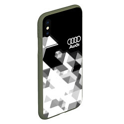 Чехол iPhone XS Max матовый AUDI geometry sport, цвет: 3D-темно-зеленый — фото 2