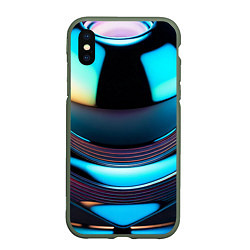 Чехол iPhone XS Max матовый Шар с отражениями, цвет: 3D-темно-зеленый