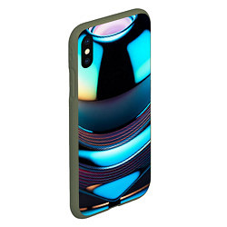 Чехол iPhone XS Max матовый Шар с отражениями, цвет: 3D-темно-зеленый — фото 2