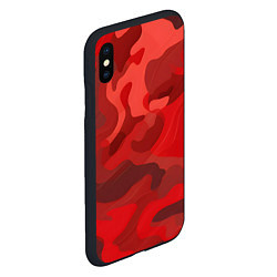 Чехол iPhone XS Max матовый Красный камуфляж крупный, цвет: 3D-черный — фото 2