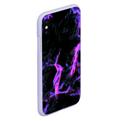 Чехол iPhone XS Max матовый Неоновая текстура разрывы текстура, цвет: 3D-светло-сиреневый — фото 2