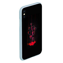 Чехол iPhone XS Max матовый Раненые сердца, цвет: 3D-голубой — фото 2