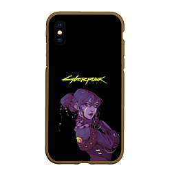 Чехол iPhone XS Max матовый Девушка из cyberpunk, цвет: 3D-коричневый