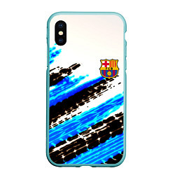 Чехол iPhone XS Max матовый Barcelona fc club, цвет: 3D-мятный