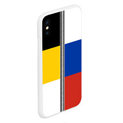 Чехол iPhone XS Max матовый Россия - патриот, цвет: 3D-белый — фото 2
