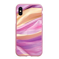 Чехол iPhone XS Max матовый Нежный розовый и желтый