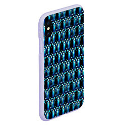 Чехол iPhone XS Max матовый Чёрный кристаллический доспех, цвет: 3D-светло-сиреневый — фото 2