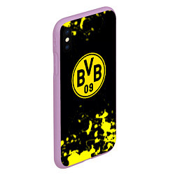 Чехол iPhone XS Max матовый Borussia краски жёлтые, цвет: 3D-сиреневый — фото 2