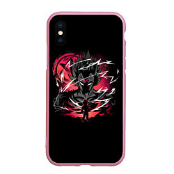 Чехол iPhone XS Max матовый Dragon Ball - Vegeta, цвет: 3D-розовый