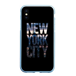 Чехол iPhone XS Max матовый New York City - USA, цвет: 3D-голубой