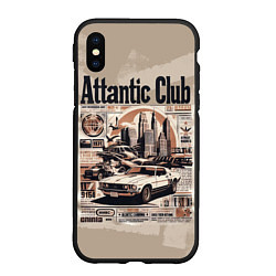 Чехол iPhone XS Max матовый Attantic club, цвет: 3D-черный