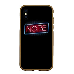 Чехол iPhone XS Max матовый Nope - neon, цвет: 3D-коричневый