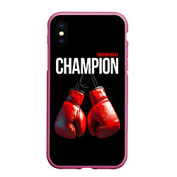Чехол iPhone XS Max матовый Siberian Rocky Champion, цвет: 3D-малиновый