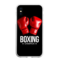 Чехол iPhone XS Max матовый Boxing Champion, цвет: 3D-белый