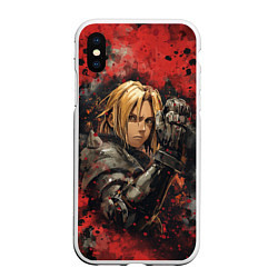 Чехол iPhone XS Max матовый Edward Elric - Fullmetal Alchemist, цвет: 3D-белый