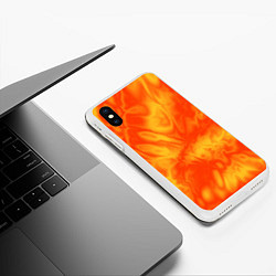 Чехол iPhone XS Max матовый Солнечный огонь абстракция, цвет: 3D-белый — фото 2