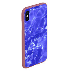 Чехол iPhone XS Max матовый Синяя вода текстура, цвет: 3D-малиновый — фото 2