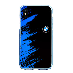 Чехол iPhone XS Max матовый BMW краски синие, цвет: 3D-голубой