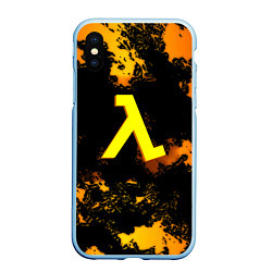 Чехол iPhone XS Max матовый Half life текстура блэк меса, цвет: 3D-голубой