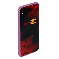 Чехол iPhone XS Max матовый Porn hub fire, цвет: 3D-фиолетовый — фото 2