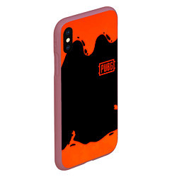 Чехол iPhone XS Max матовый PUBG orange splash, цвет: 3D-малиновый — фото 2