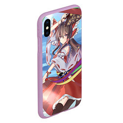 Чехол iPhone XS Max матовый Touhou Project Рейму улыбка, цвет: 3D-сиреневый — фото 2