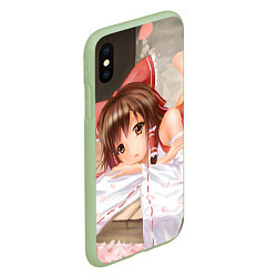 Чехол iPhone XS Max матовый Touhou Project Рейму милая, цвет: 3D-салатовый — фото 2