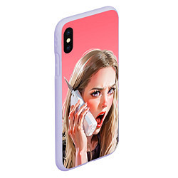 Чехол iPhone XS Max матовый Мем блондинка из фильма Дрянные девчонки, цвет: 3D-светло-сиреневый — фото 2