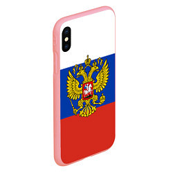 Чехол iPhone XS Max матовый Флаг России с гербом, цвет: 3D-баблгам — фото 2