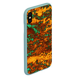 Чехол iPhone XS Max матовый Неон и медь, цвет: 3D-мятный — фото 2