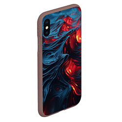 Чехол iPhone XS Max матовый Яркая волнистая абстракция, цвет: 3D-коричневый — фото 2