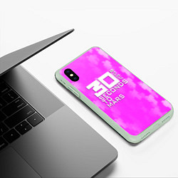 Чехол iPhone XS Max матовый 30 seconds to mars pink, цвет: 3D-салатовый — фото 2